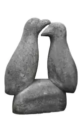 Product image 1 of the product “Pair of birds as love symbol on base, 60 cm height natural stone (Basanit) ”